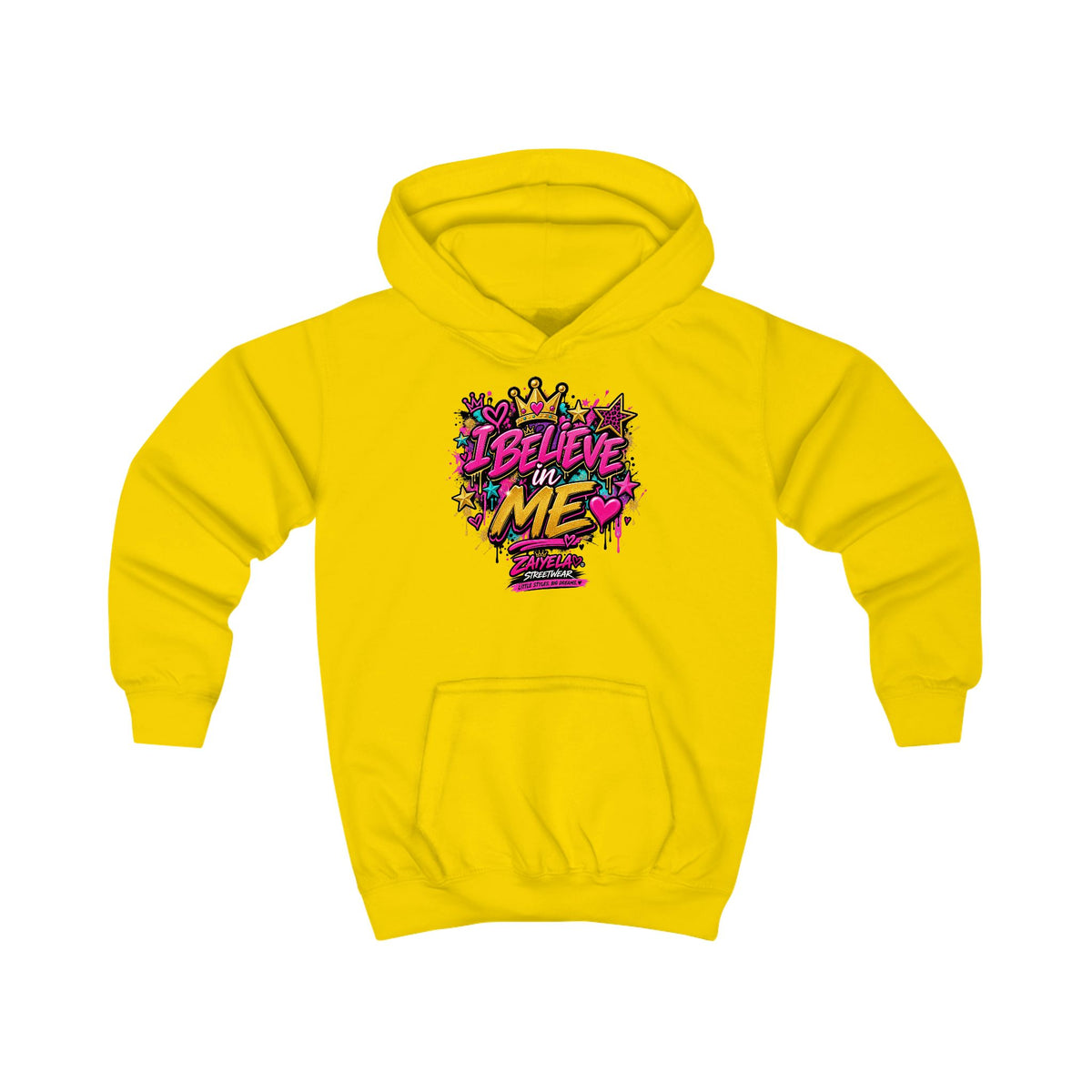 Kids Hoodie  Believe Me Graffiti Crown Design