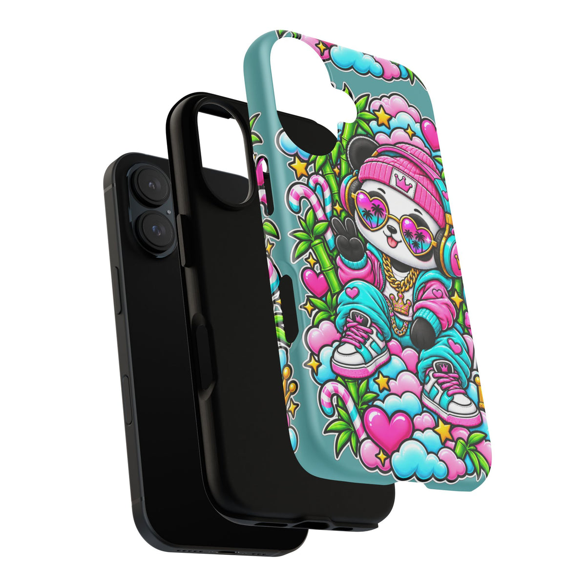 Cute Panda Phone Case Glam Panda Tropical Design