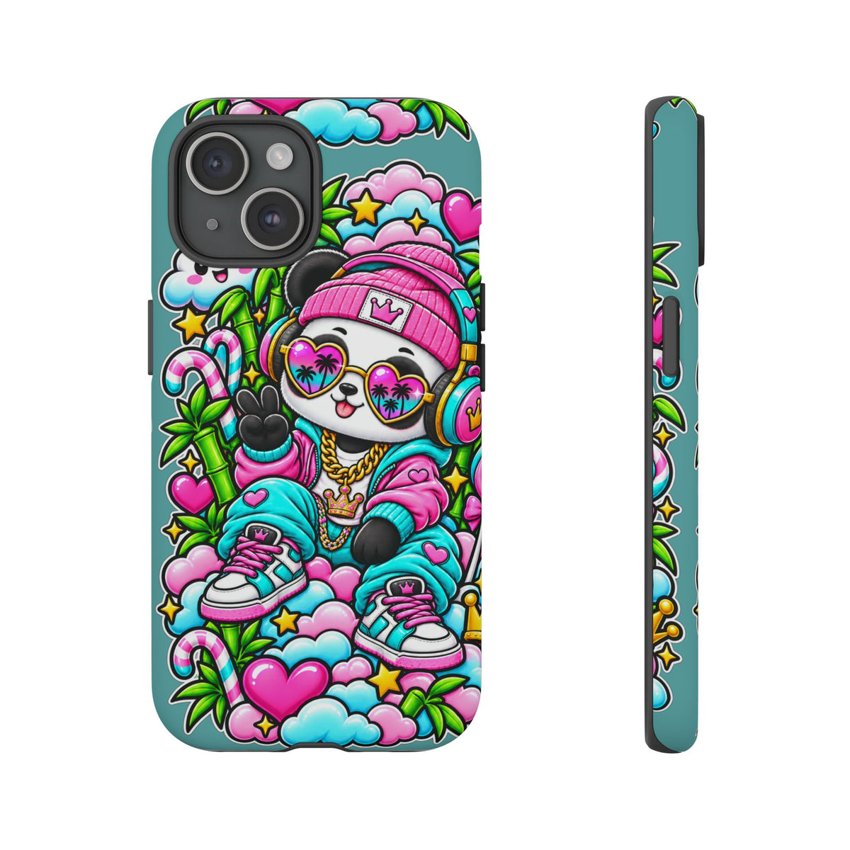 Cute Panda Phone Case Glam Panda Tropical Design