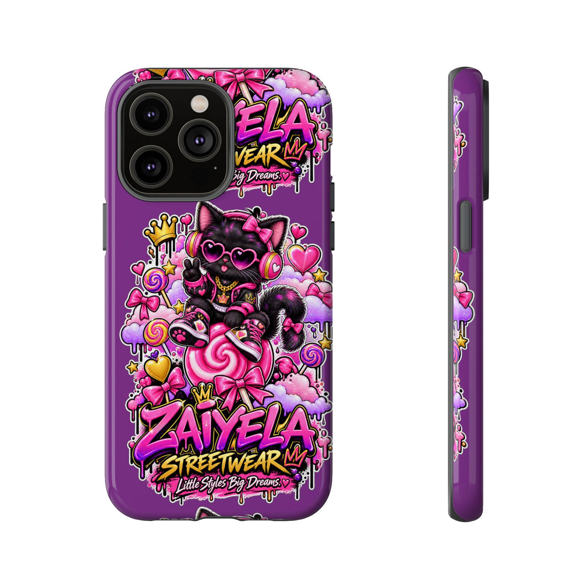Cute Black Cat Candy Phone Case — Zaiyela Streetwear Magical Kitty