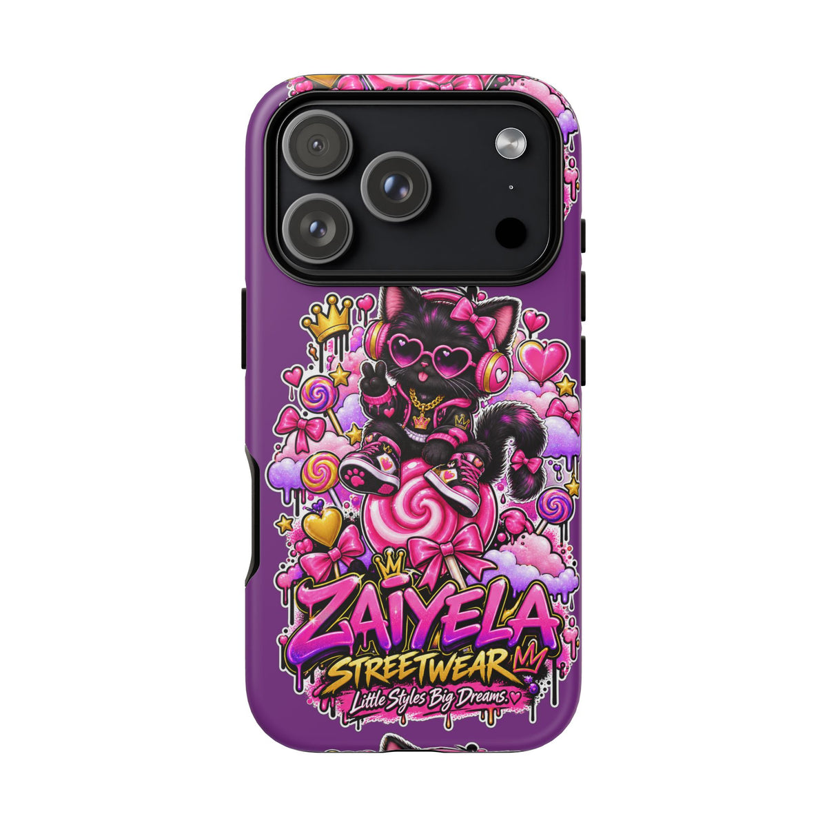 Cute Black Cat Candy Phone Case — Zaiyela Streetwear Magical Kitty