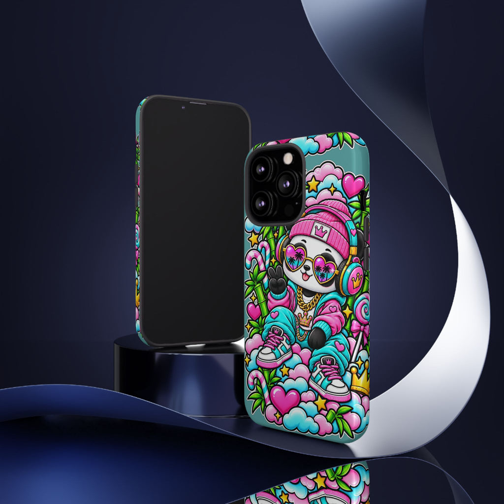Cute Panda Phone Case Glam Panda Tropical Design