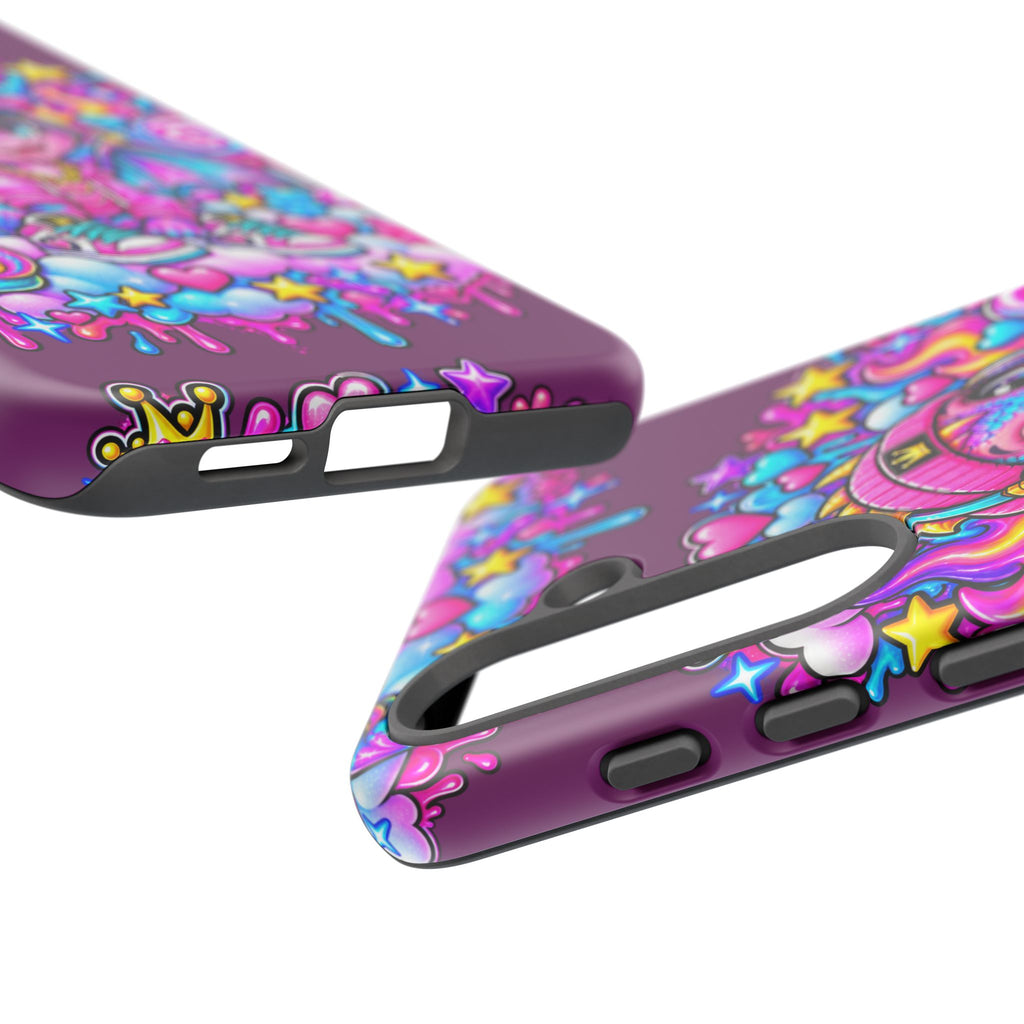Cute Dragon Phone Case Purple Heart Crown Design
