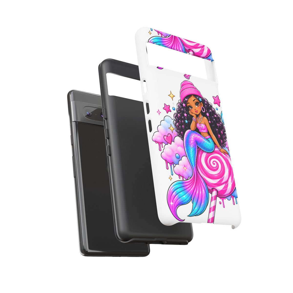 Cute Mermaid Candy Phone Case  Pink Lollipop Fantasy Tough Case