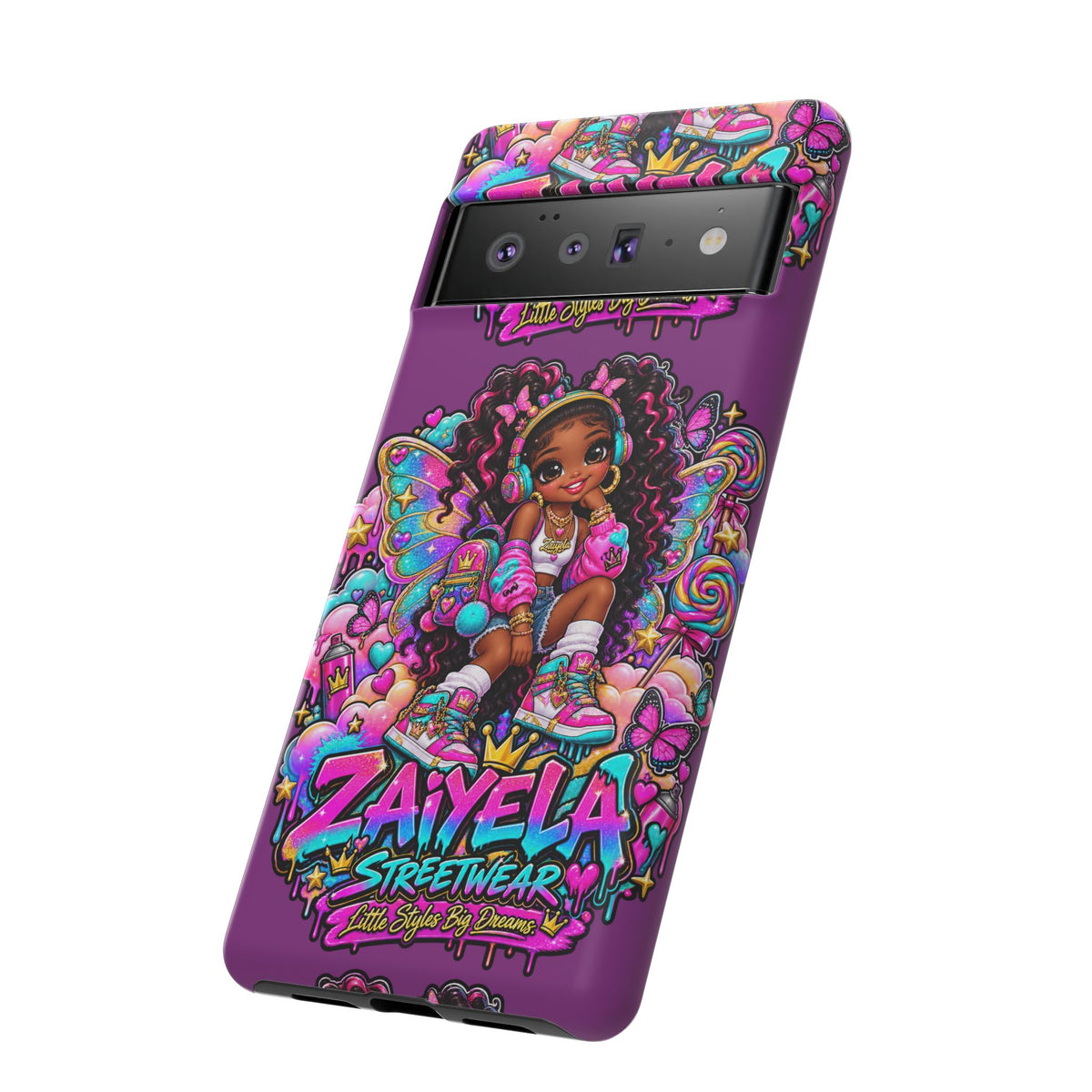 Cute Afro Rainbow Fairy Phone Case Fairy Streetwear Princess Protective Cover
