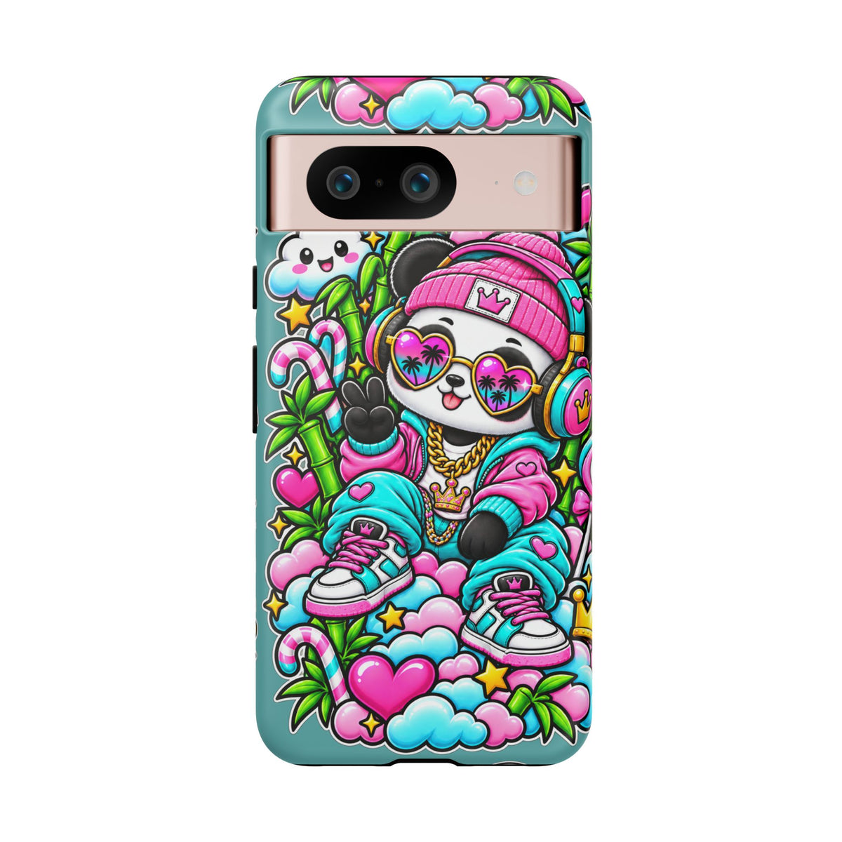 Cute Panda Phone Case Glam Panda Tropical Design