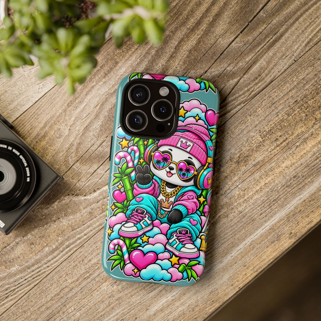 Cute Panda Phone Case Glam Panda Tropical Design