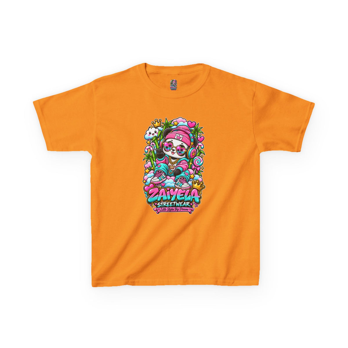 Kids T-Shirt Colorful Glam Panda Graphic Tee