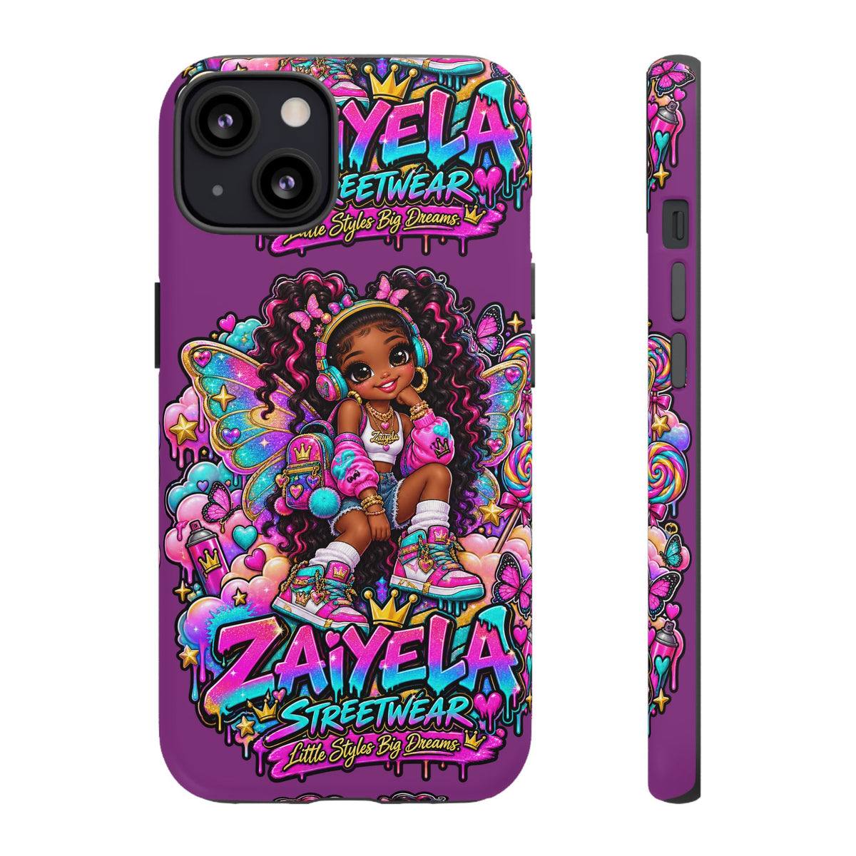Cute Afro Rainbow Fairy Phone Case Fairy Streetwear Princess Protective Cover