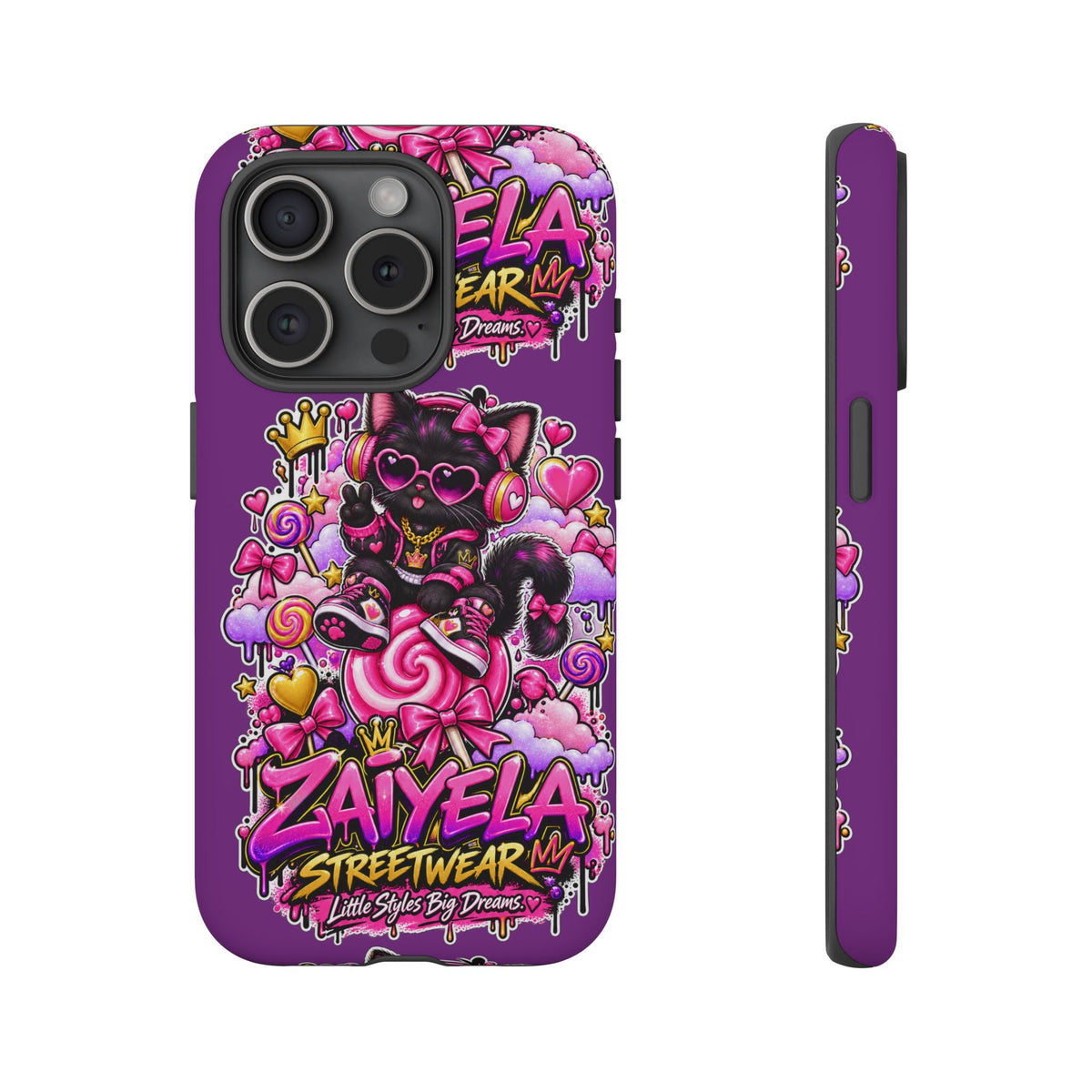 Cute Black Cat Candy Phone Case — Zaiyela Streetwear Magical Kitty
