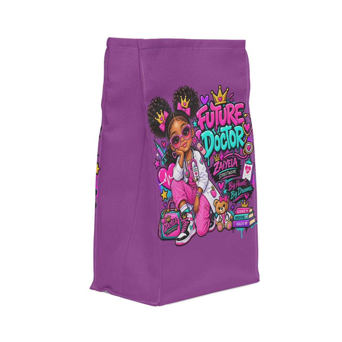 Big Heart Big Dream Kids Lunch Bag — Colorful Zaylela Streetwear Insulated Tote