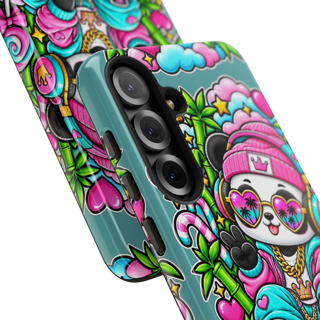 Cute Panda Phone Case Glam Panda Tropical Design