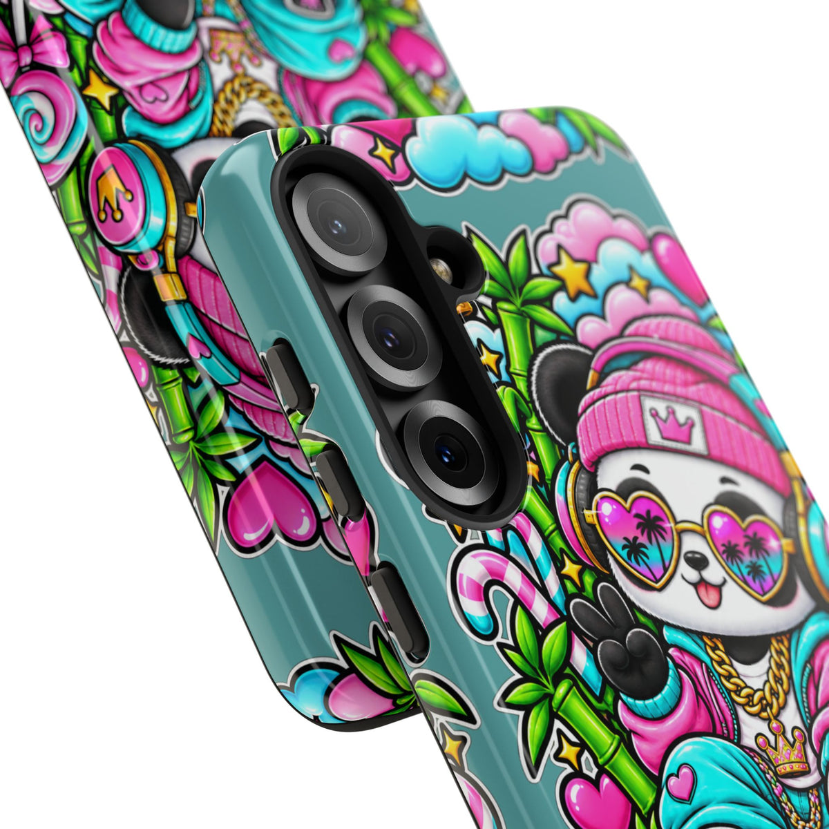 Cute Panda Phone Case Glam Panda Tropical Design