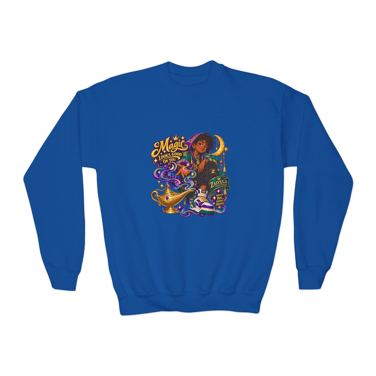 Dream Big Youth Crewneck Sweatshirt — Magic Follows You Graphic