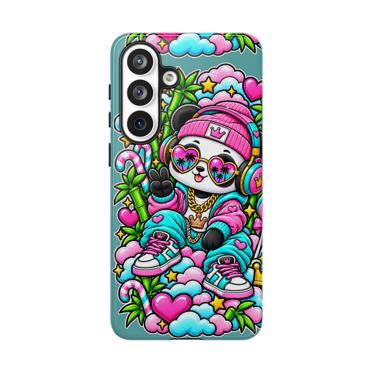 Cute Panda Phone Case Glam Panda Tropical Design