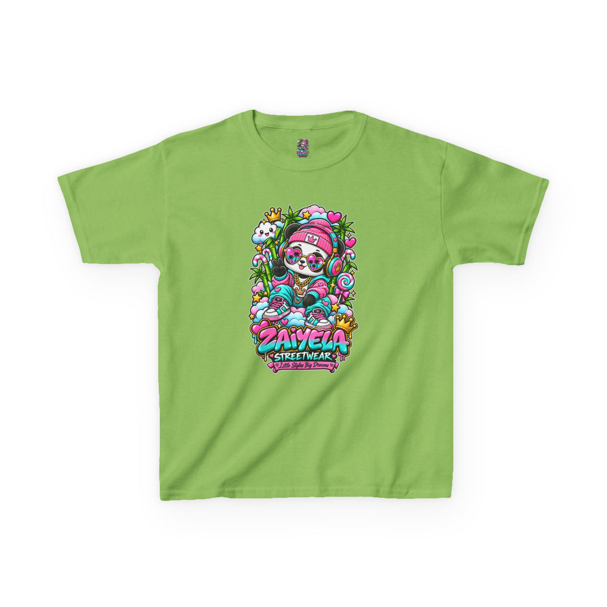 Kids T-Shirt Colorful Glam Panda Graphic Tee