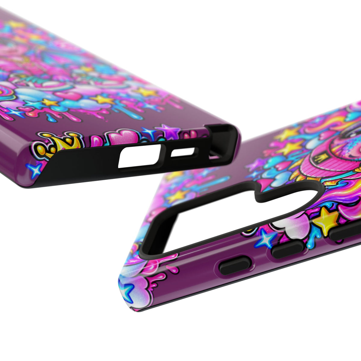 Cute Dragon Phone Case Purple Heart Crown Design