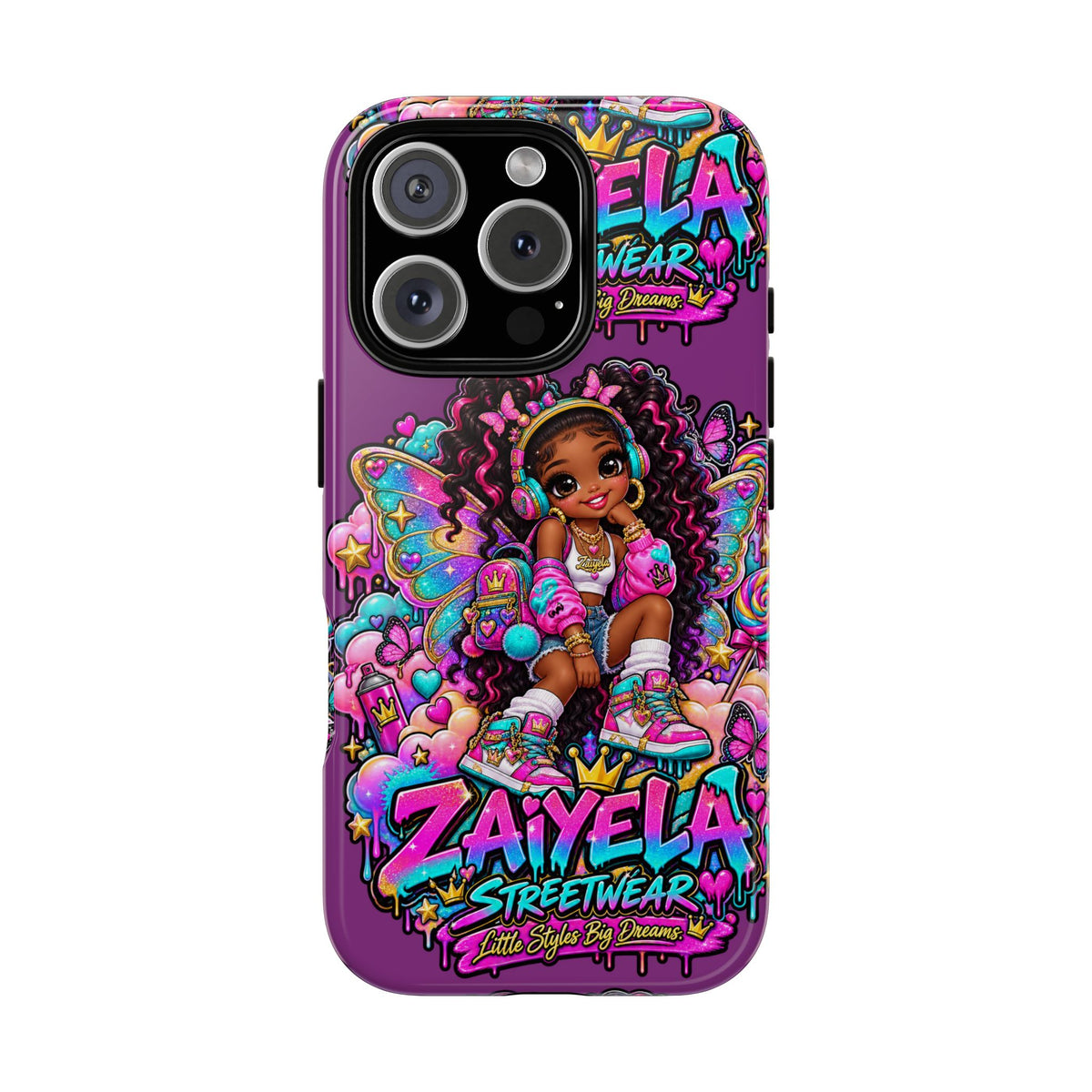 Cute Afro Rainbow Fairy Phone Case Fairy Streetwear Princess Protective Cover