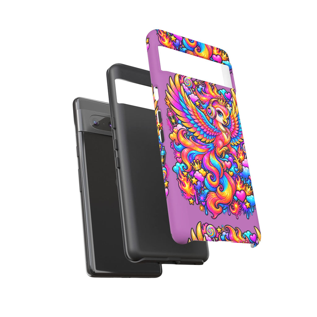 Phone Case — Vibrant Rainbow Phoenix with Headphones