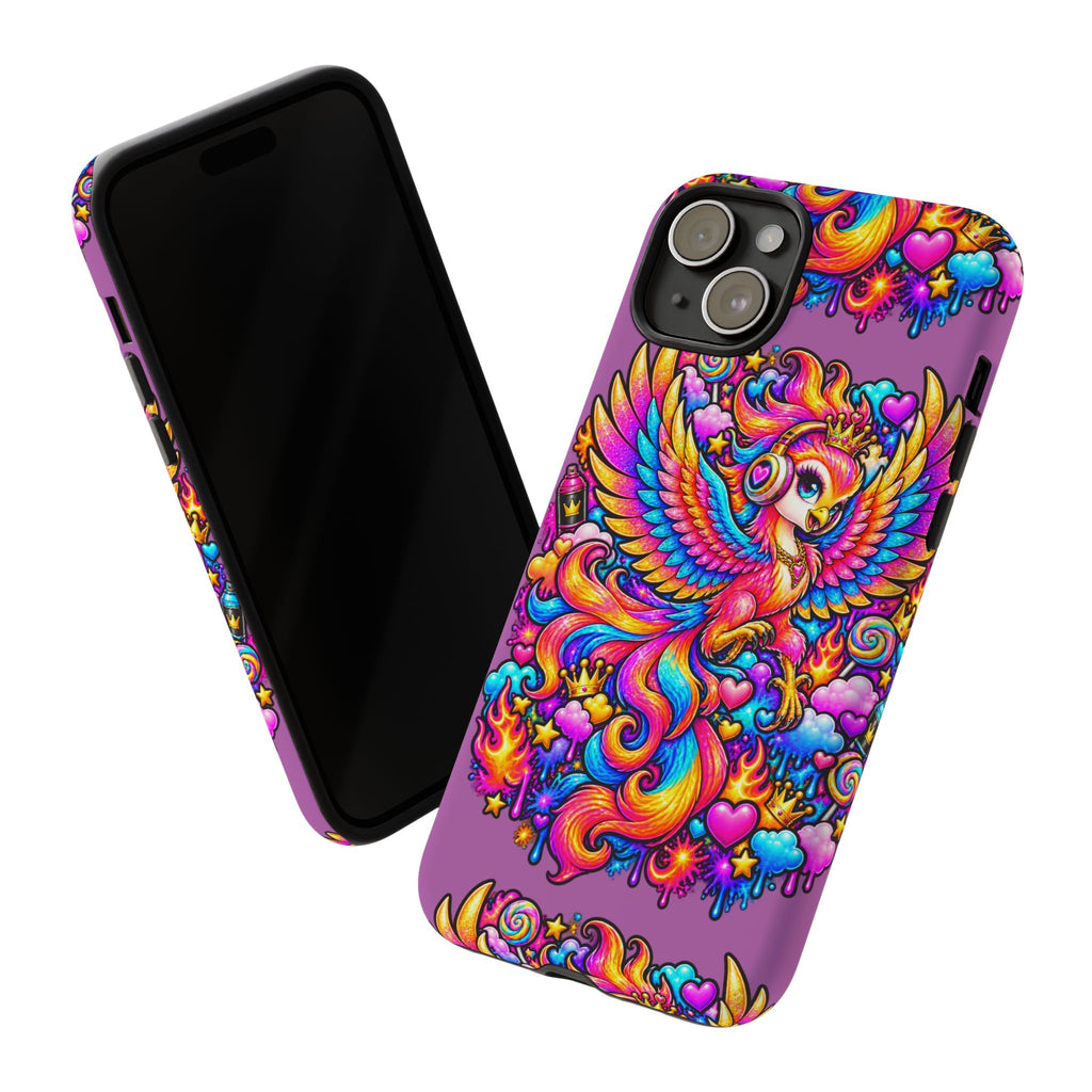 Phone Case — Vibrant Rainbow Phoenix with Headphones