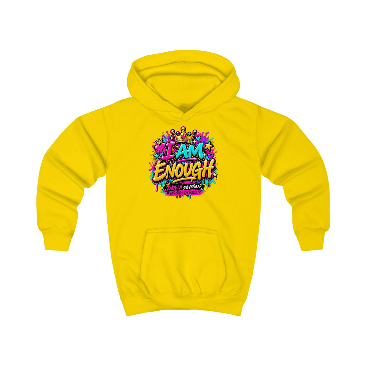 Kids Hoodie I Am Enough Colorful Streetwear Pullover