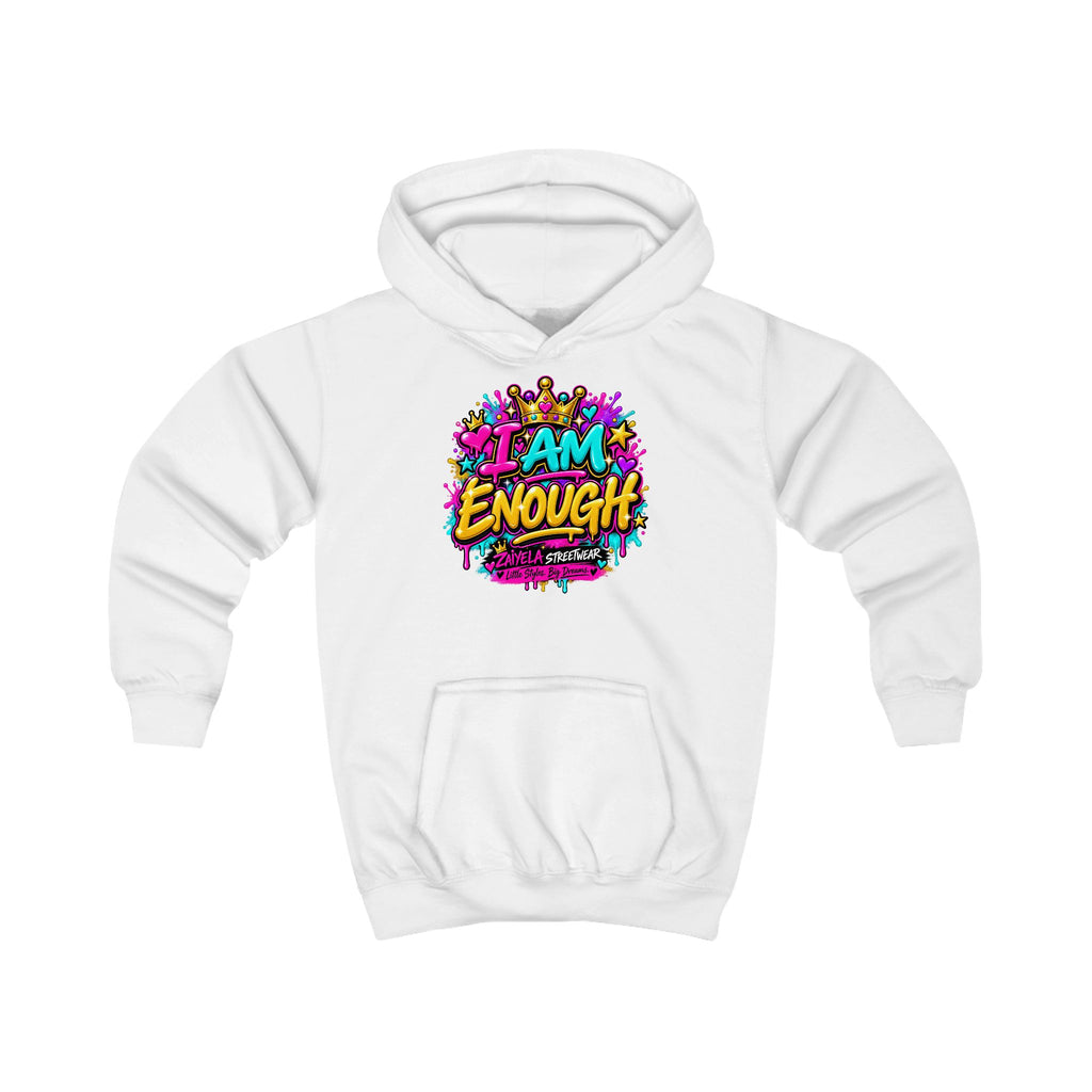 Kids Hoodie I Am Enough Colorful Streetwear Pullover