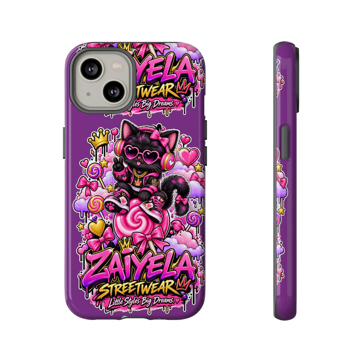 Cute Black Cat Candy Phone Case — Zaiyela Streetwear Magical Kitty