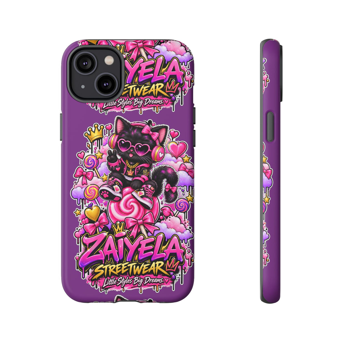 Cute Black Cat Candy Phone Case — Zaiyela Streetwear Magical Kitty