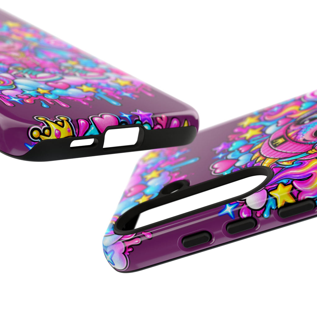Cute Dragon Phone Case Purple Heart Crown Design
