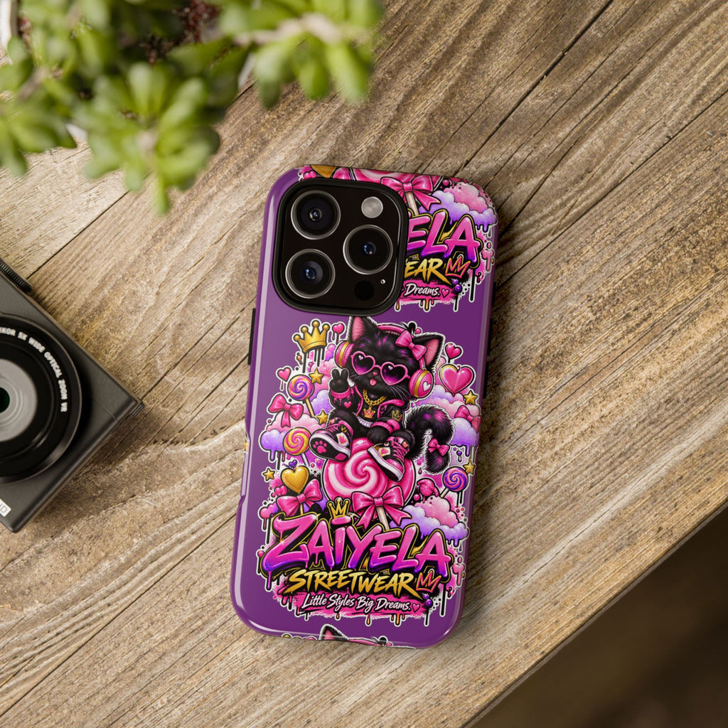 Cute Black Cat Candy Phone Case — Zaiyela Streetwear Magical Kitty
