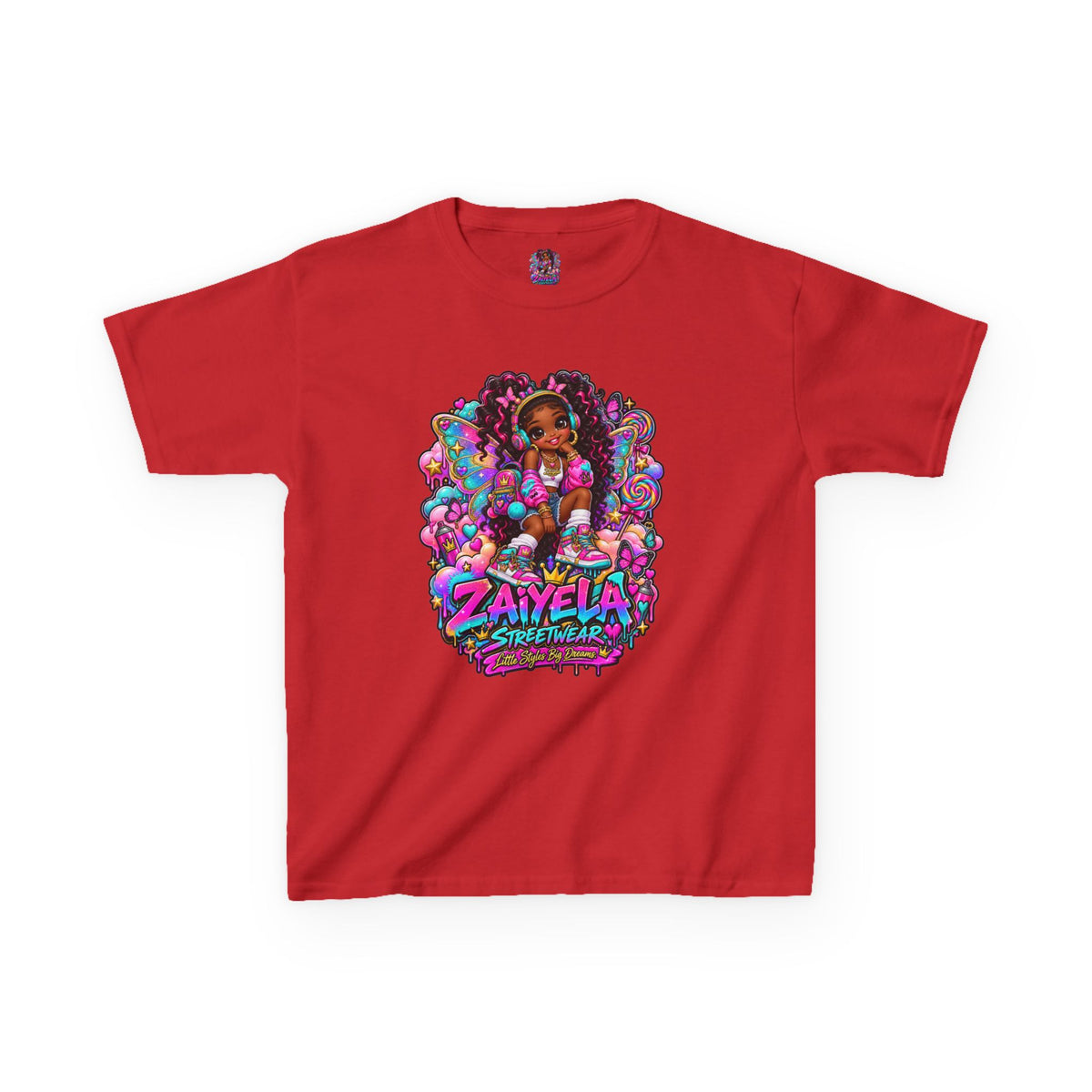 Kids T‑Shirt — Colorful Fairy Streetwear Princess Cartoon Girl Graphic Shirt for Kids