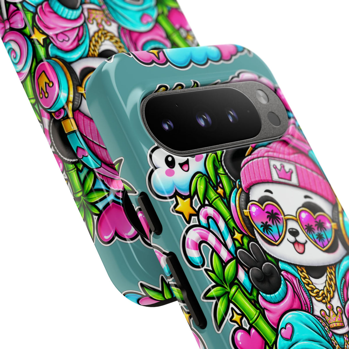 Cute Panda Phone Case Glam Panda Tropical Design