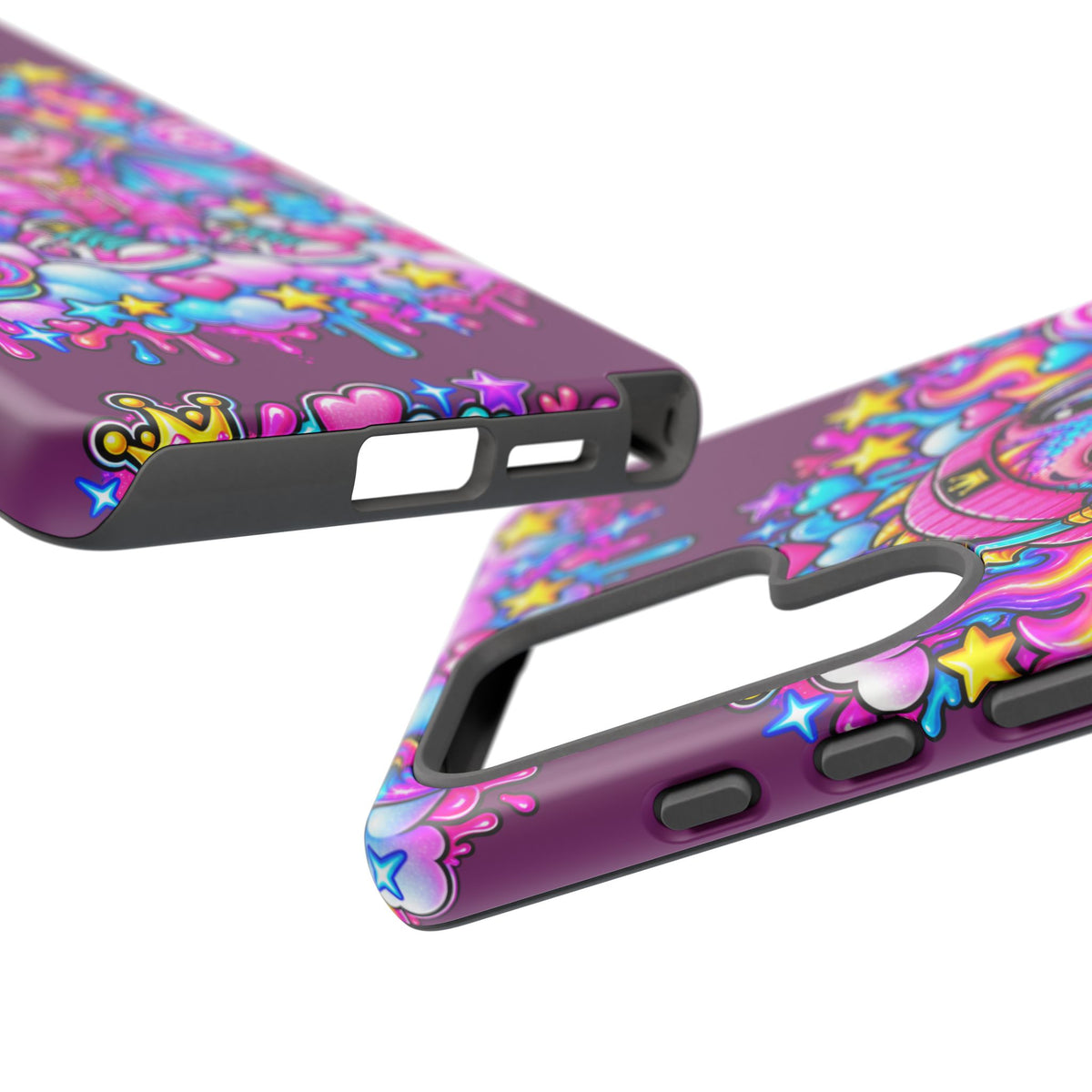 Cute Dragon Phone Case Purple Heart Crown Design