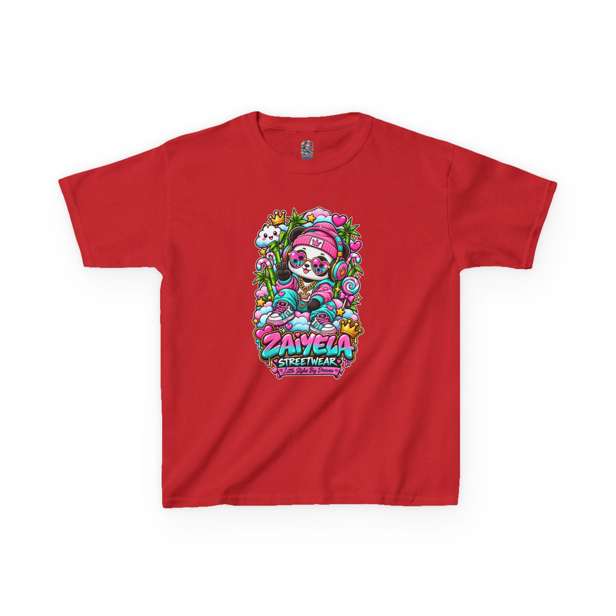 Kids T-Shirt Colorful Glam Panda Graphic Tee