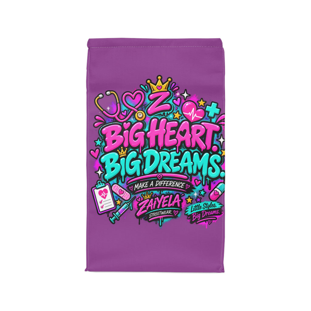 Big Heart Big Dream Kids Lunch Bag — Colorful Zaylela Streetwear Insulated Tote