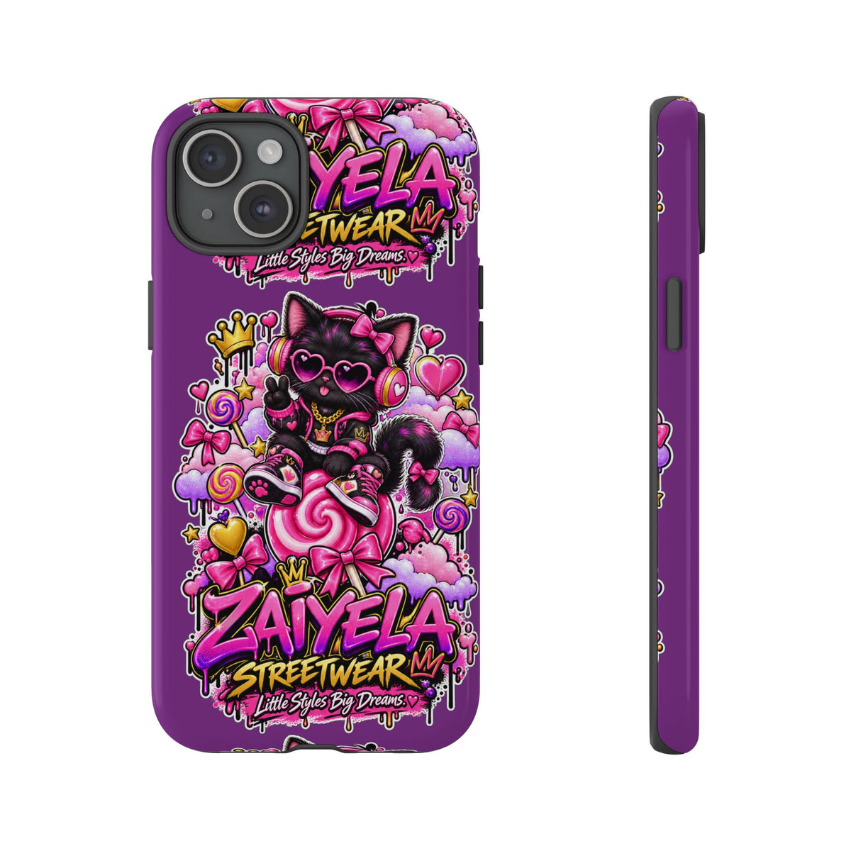 Cute Black Cat Candy Phone Case — Zaiyela Streetwear Magical Kitty