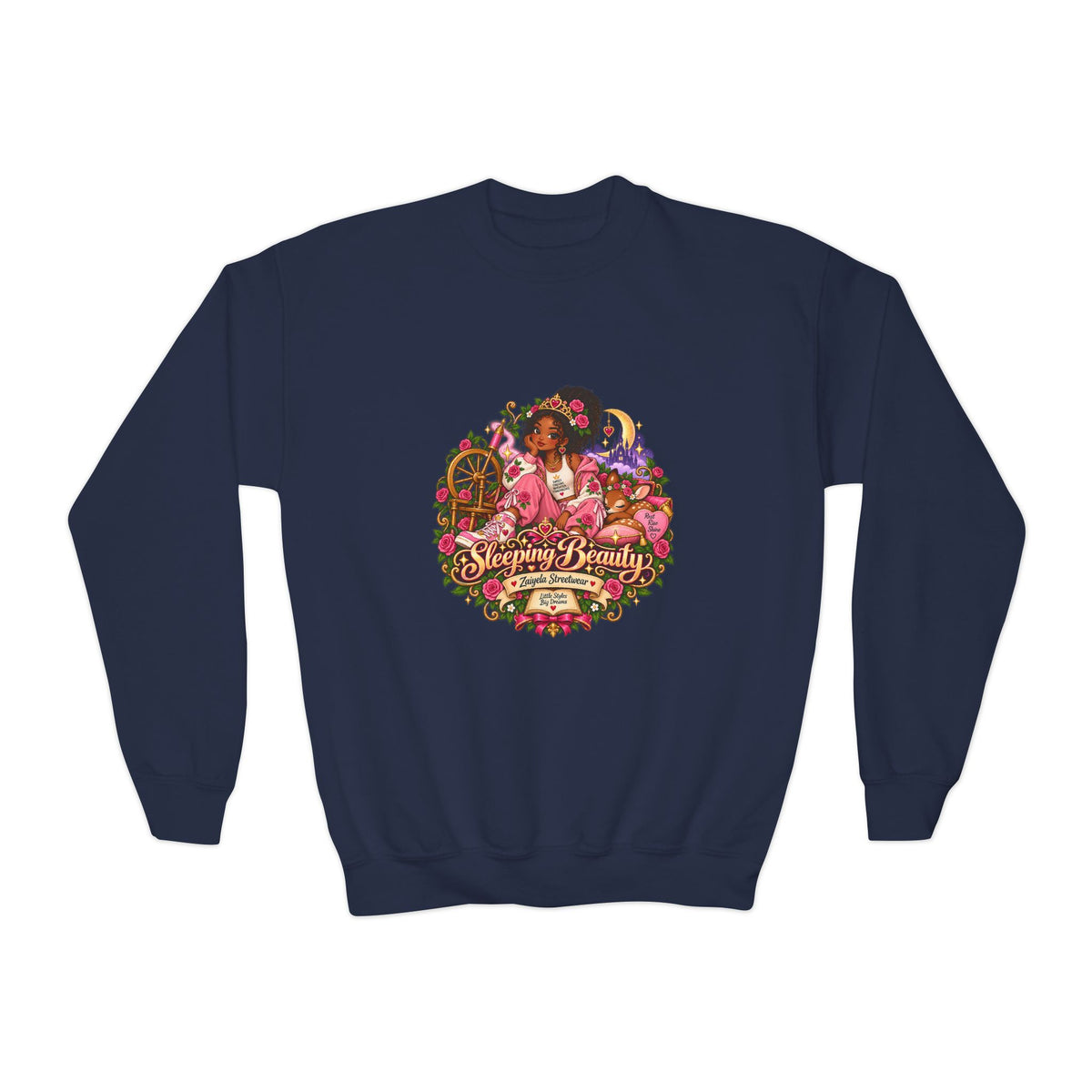 Youth Crewneck Sweatshirt Everyone Beautiful Floral Portrait Graphic