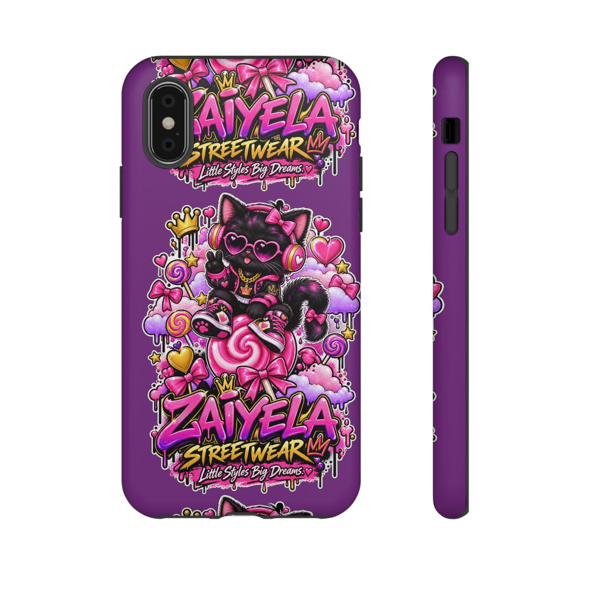 Cute Black Cat Candy Phone Case — Zaiyela Streetwear Magical Kitty