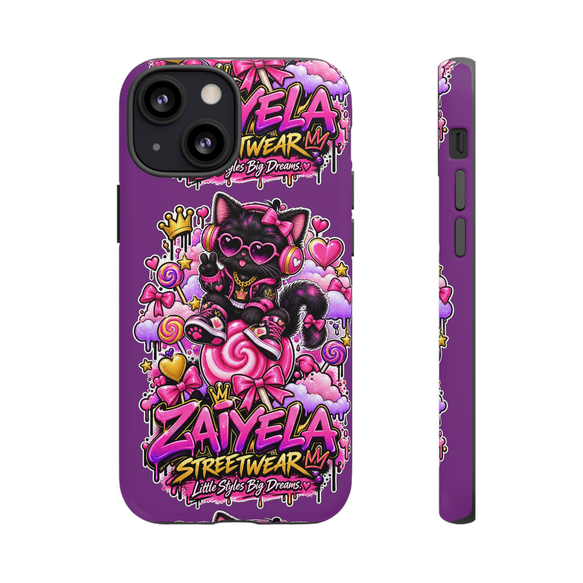 Cute Black Cat Candy Phone Case — Zaiyela Streetwear Magical Kitty