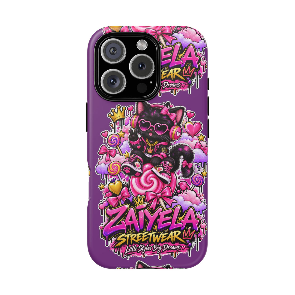 Cute Black Cat Candy Phone Case — Zaiyela Streetwear Magical Kitty
