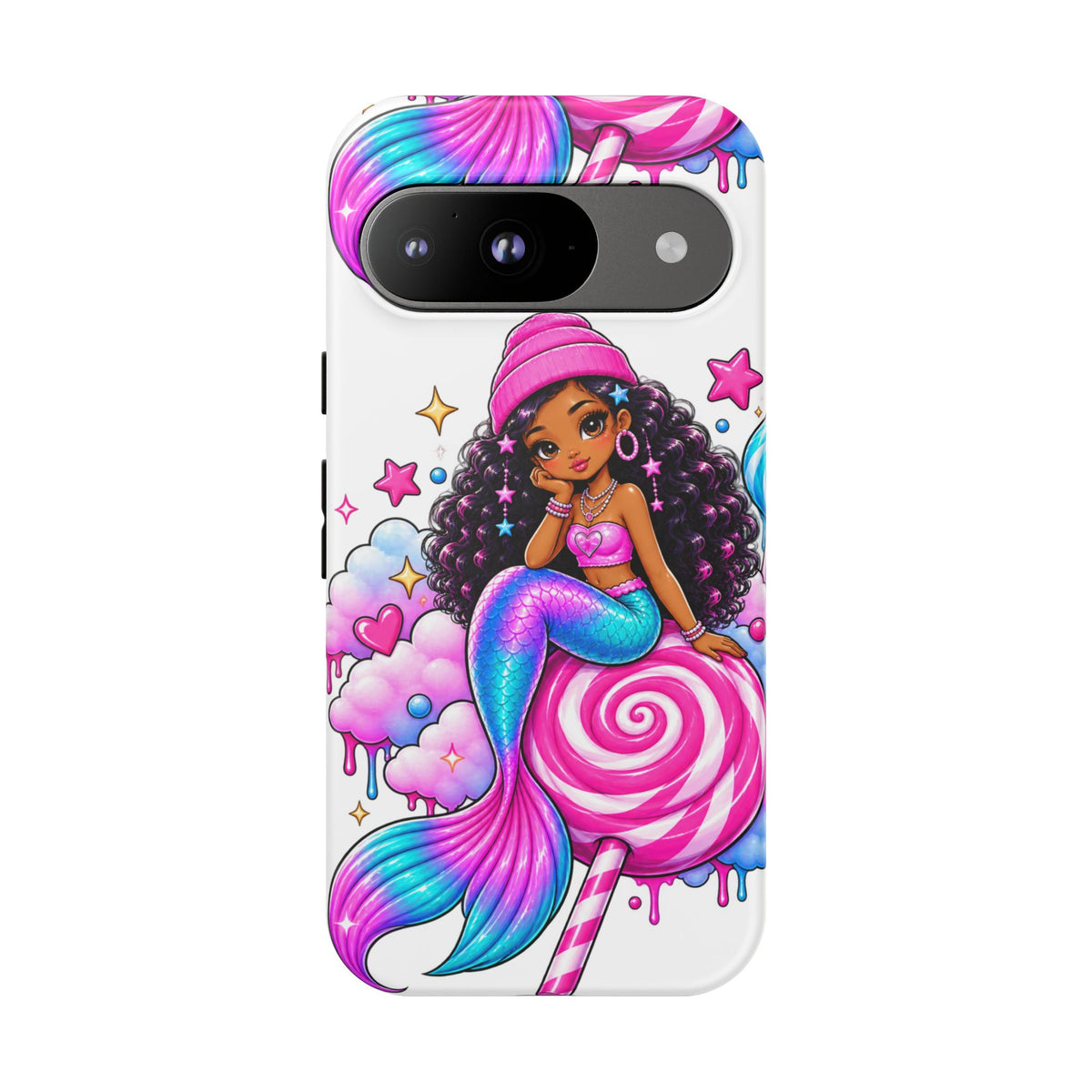 Cute Mermaid Candy Phone Case  Pink Lollipop Fantasy Tough Case