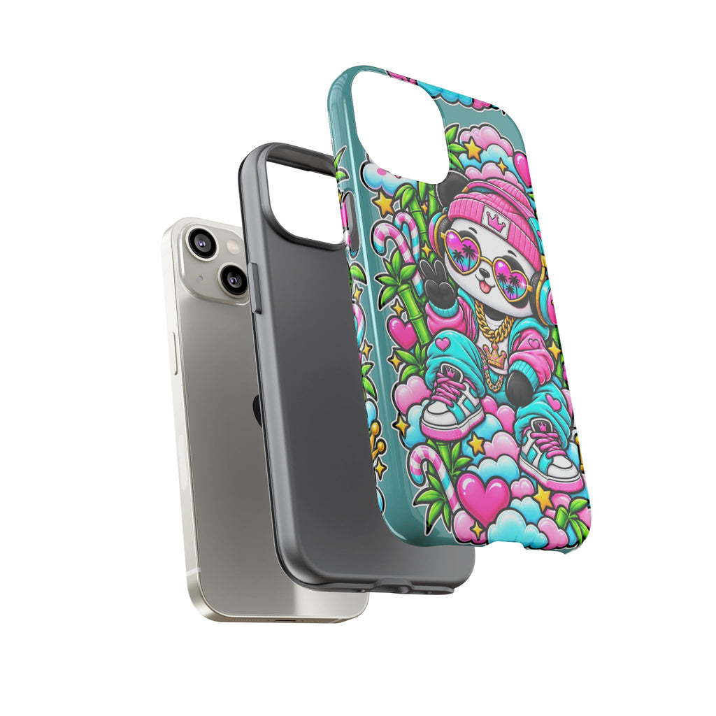 Cute Panda Phone Case Glam Panda Tropical Design