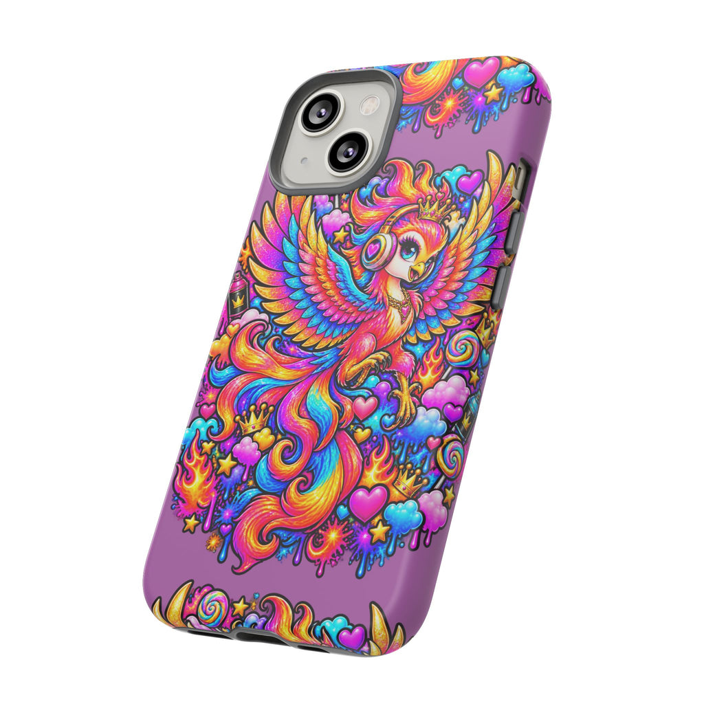 Phone Case — Vibrant Rainbow Phoenix with Headphones