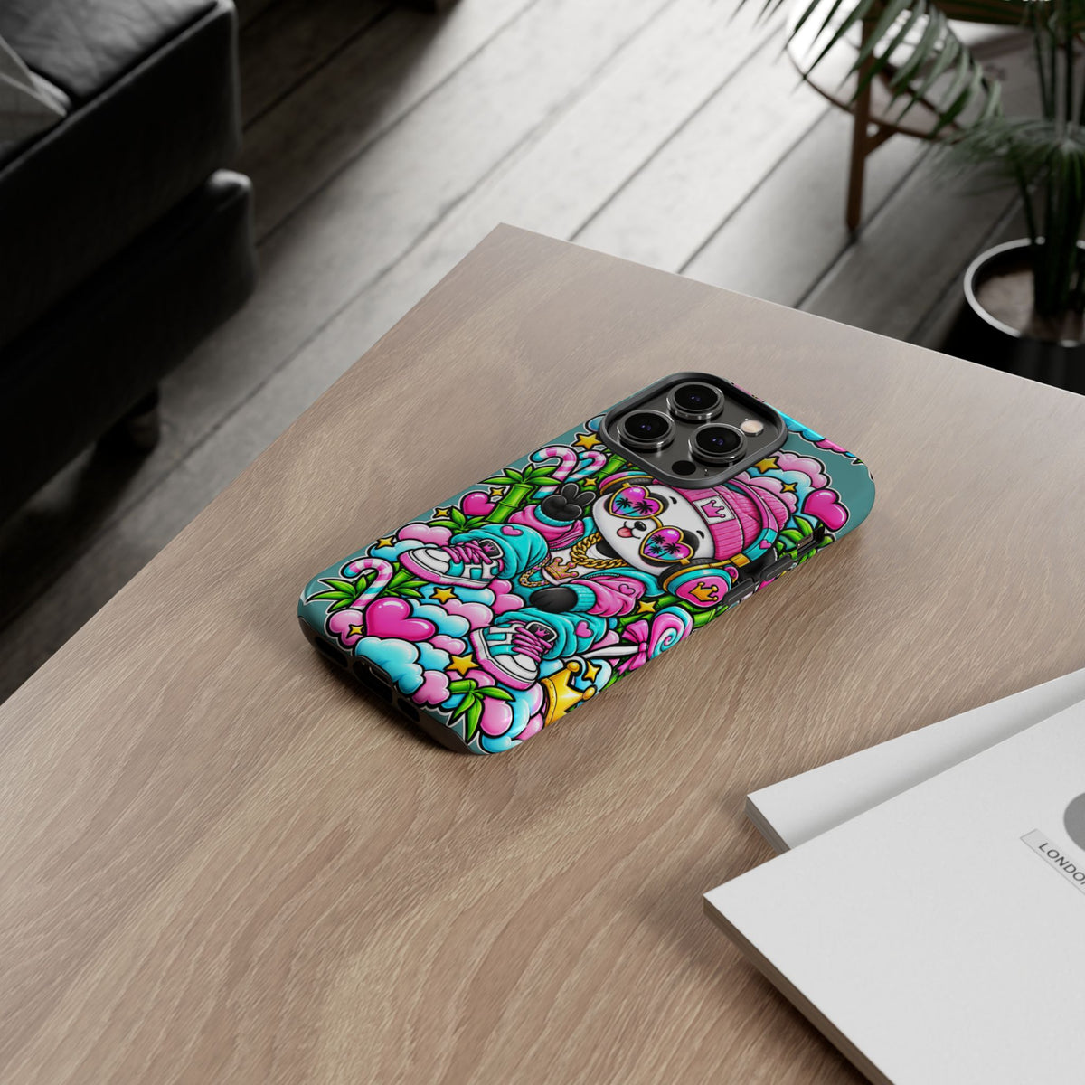 Cute Panda Phone Case Glam Panda Tropical Design