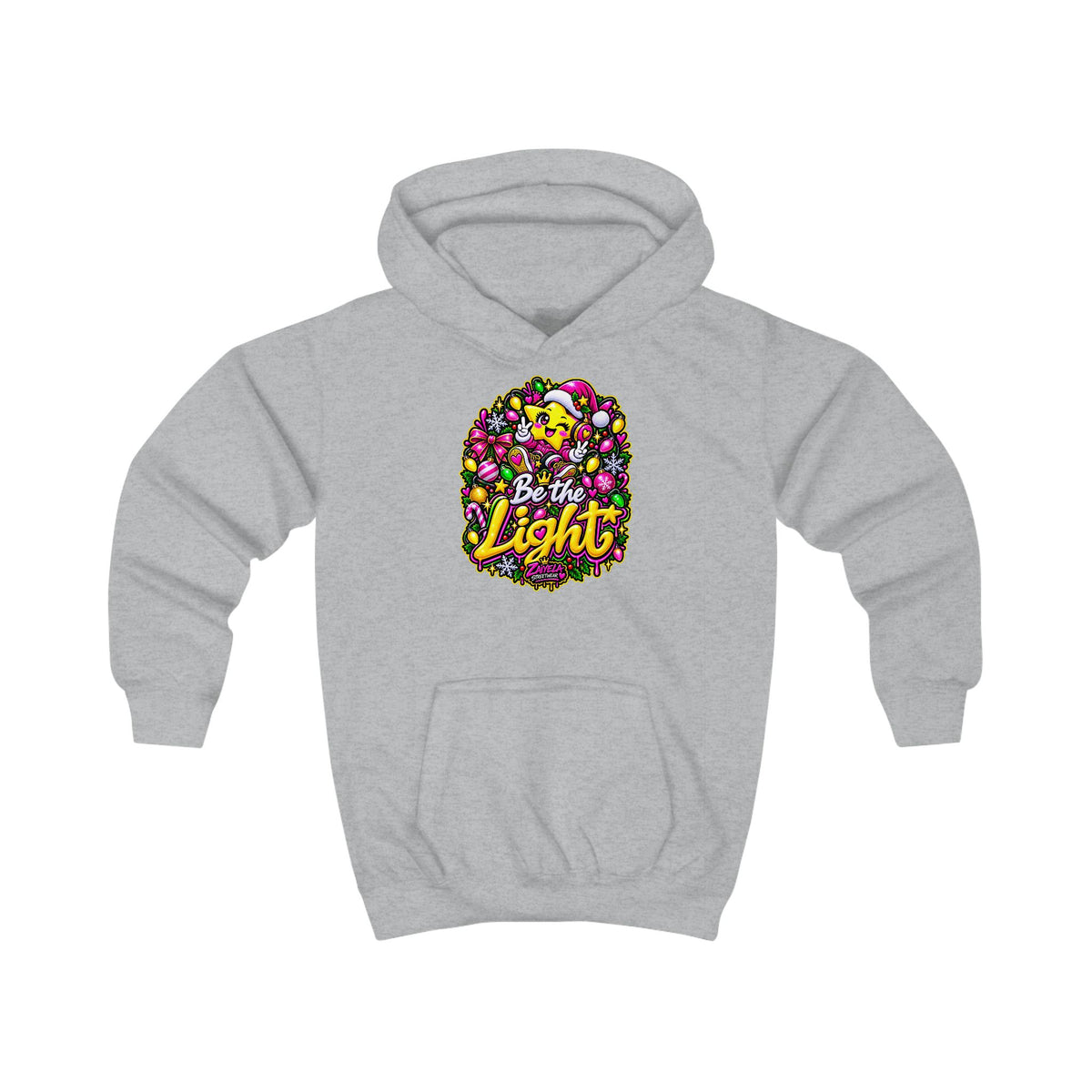 Kids Hoodie Be the Light Colorful Holiday Graphic Hoodie for Children