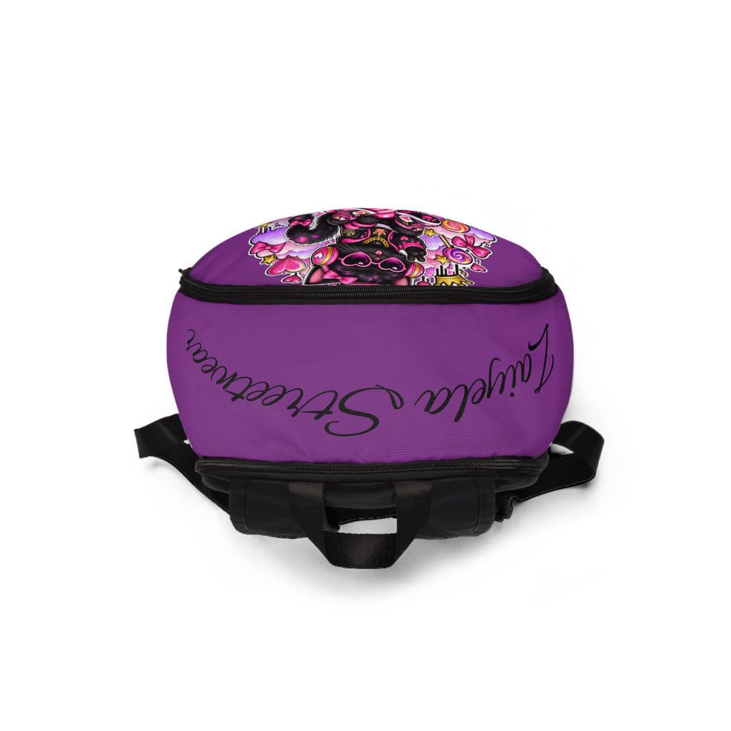 Purple Cat Candy Backpack — Personalized Magical Kitty School Bag