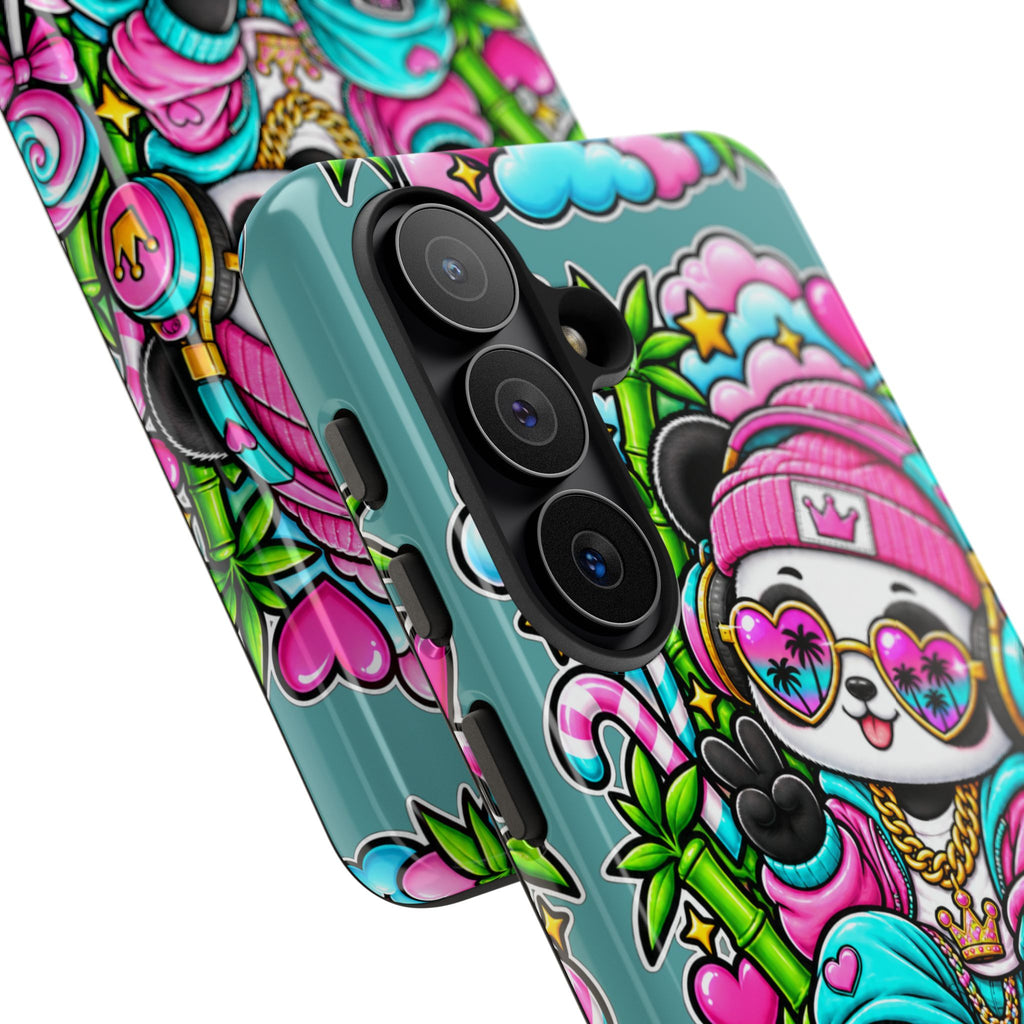 Cute Panda Phone Case Glam Panda Tropical Design