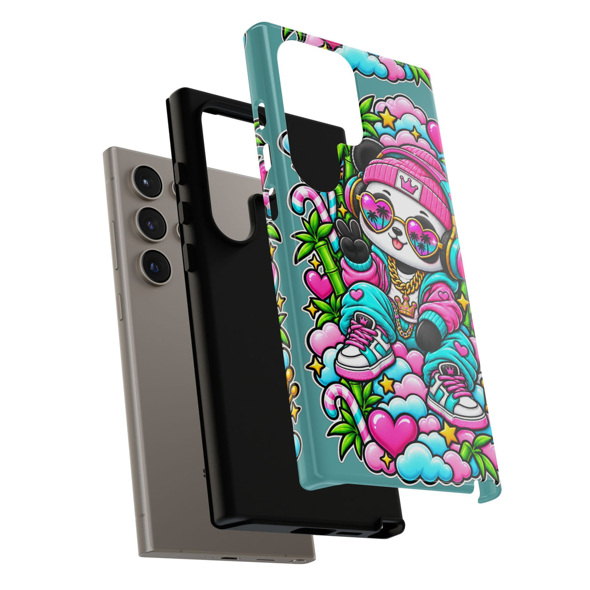 Cute Panda Phone Case Glam Panda Tropical Design