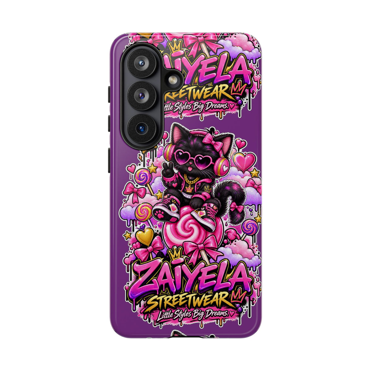 Cute Black Cat Candy Phone Case — Zaiyela Streetwear Magical Kitty