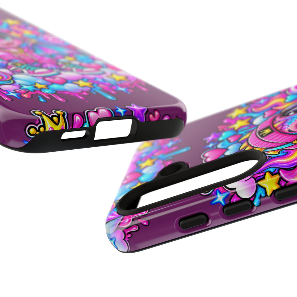 Cute Dragon Phone Case Purple Heart Crown Design